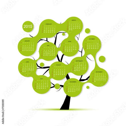 Calendar tree 2015 for your design