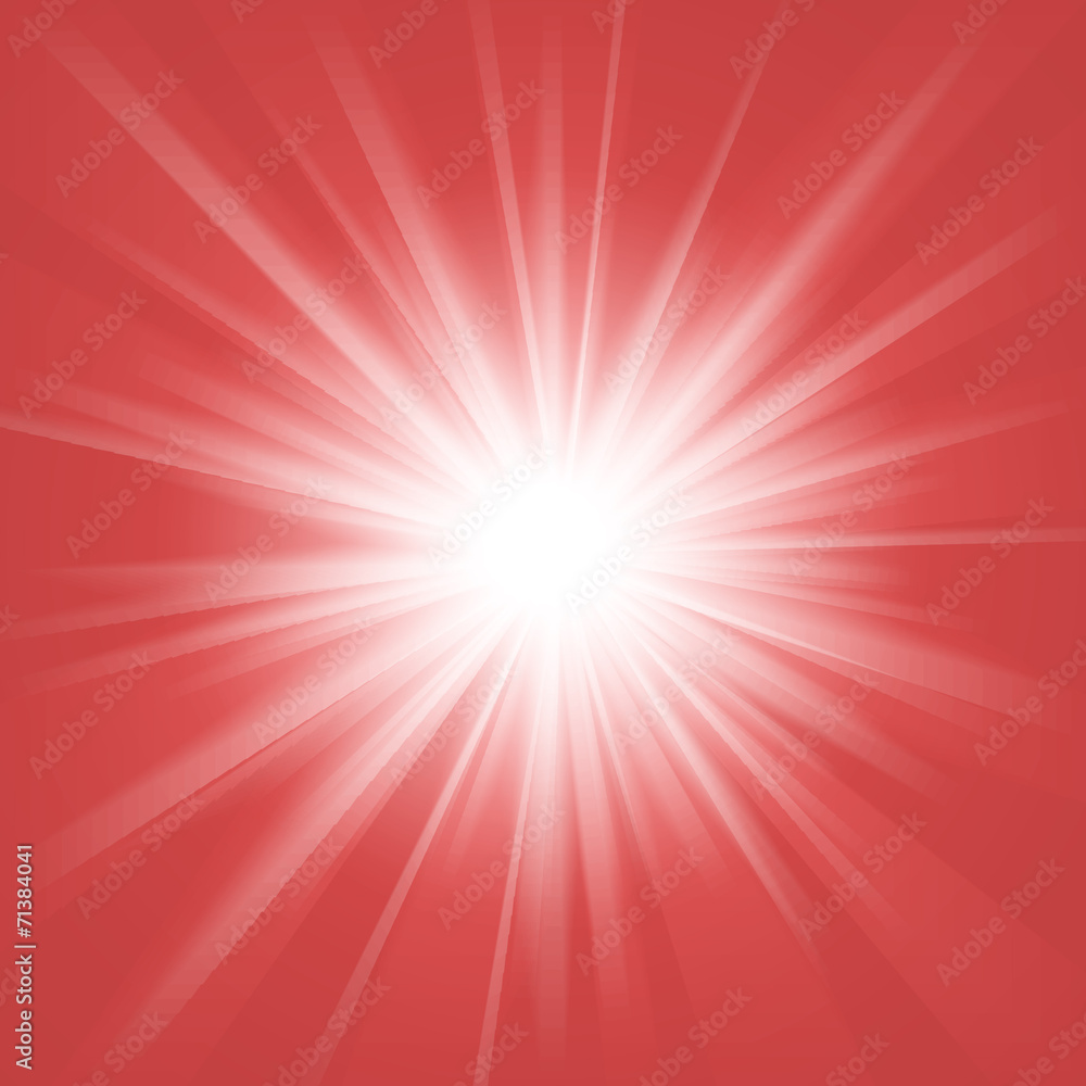Red and white abstract magic light background. Vector - obrazy, fototapety, plakaty 