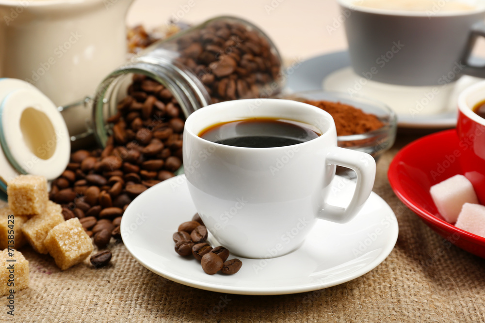 Fresh coffee with several ingredients Fresh coffee with several ingredients