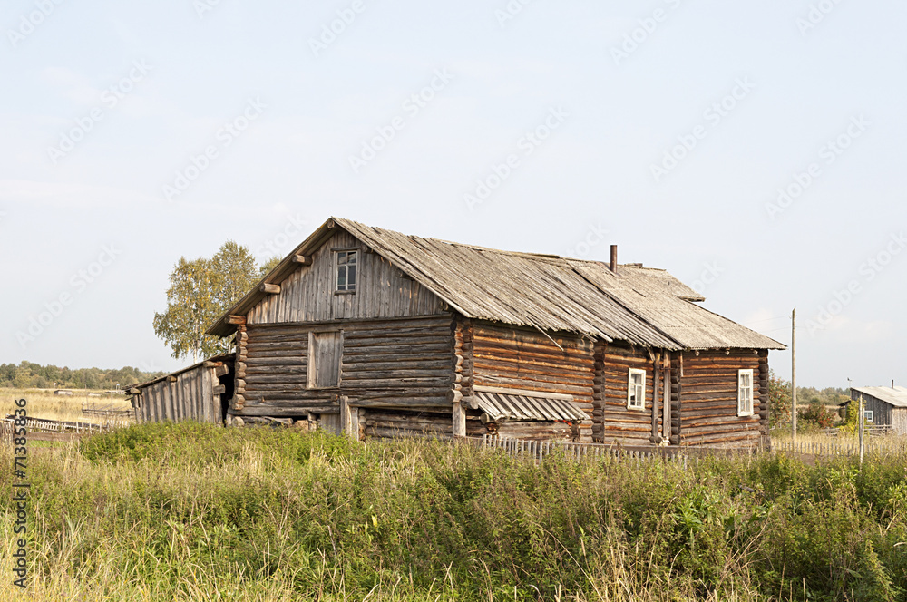 Old wooden house in village