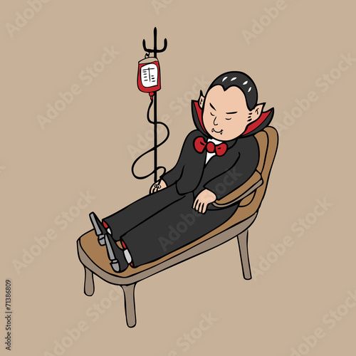 Vampire blood transfusion cartoon