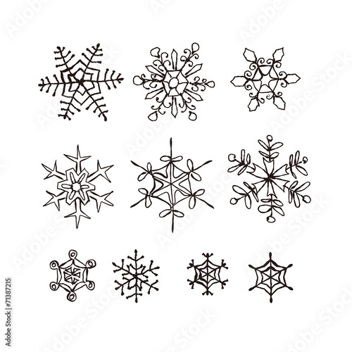 手描き雪の結晶イラスト
