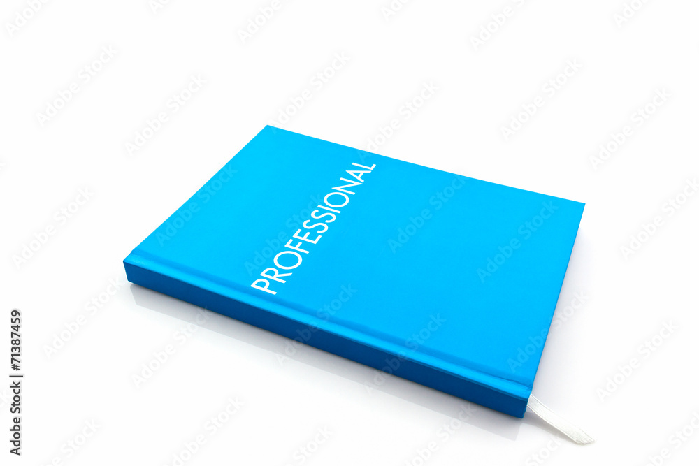 Blue diary book with the word Blue diary book with the word