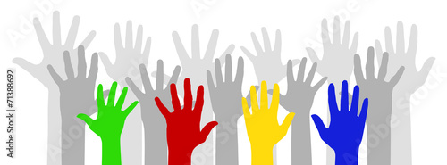 Multicolored hands
