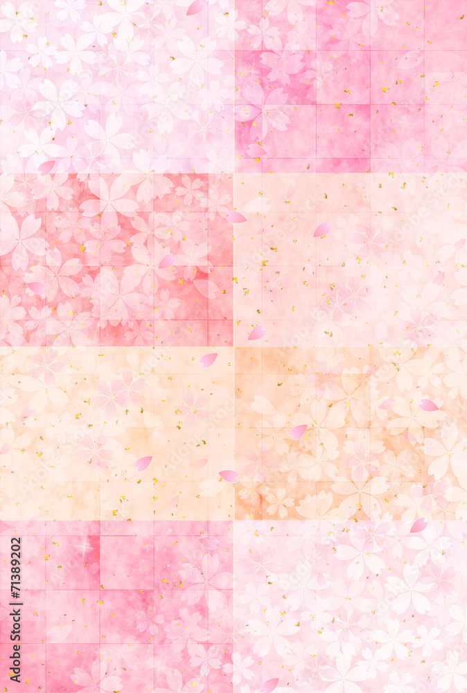 桜　和紙　年賀状