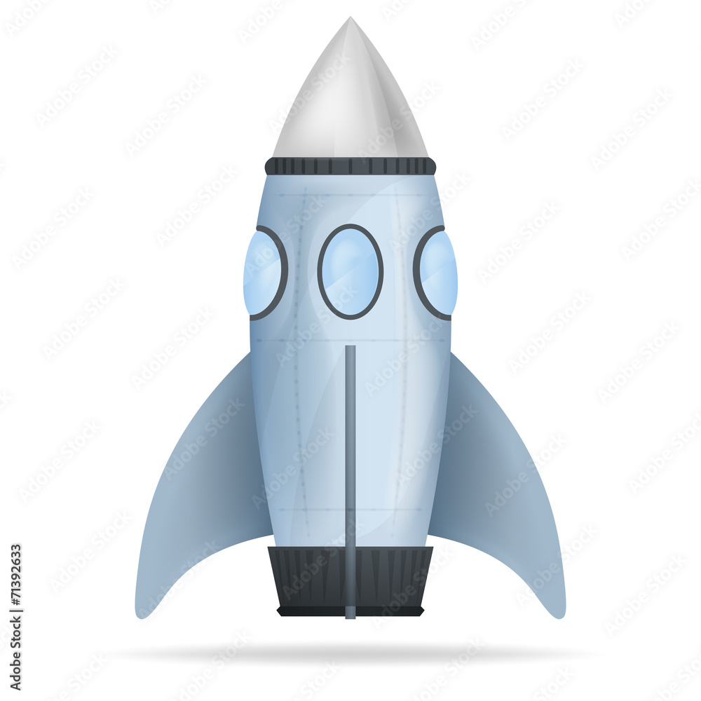 blue standing rocket isolated vector blue standing rocket isolated vector
