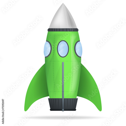 green standing rocket isolated vector