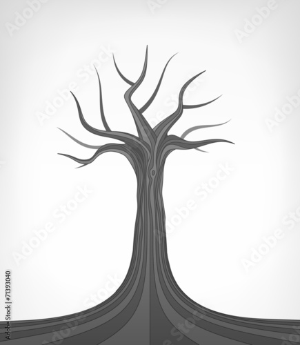 dead tree conceptual art isolated