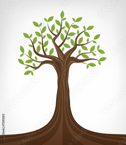 leafy green ash tree conceptual art isolated