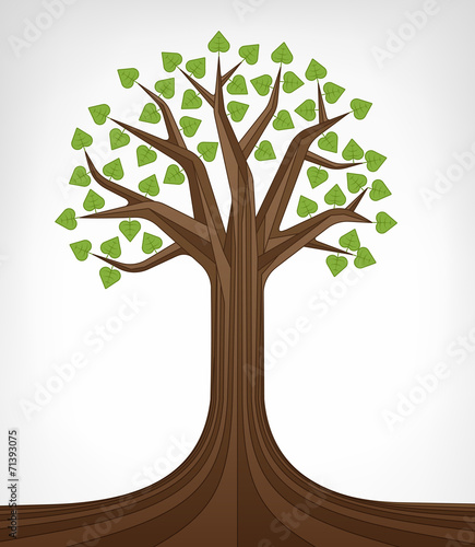 leafy green linden tree conceptual art isolated