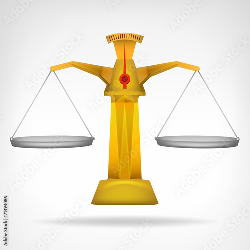 golden scale comparison vector object on white