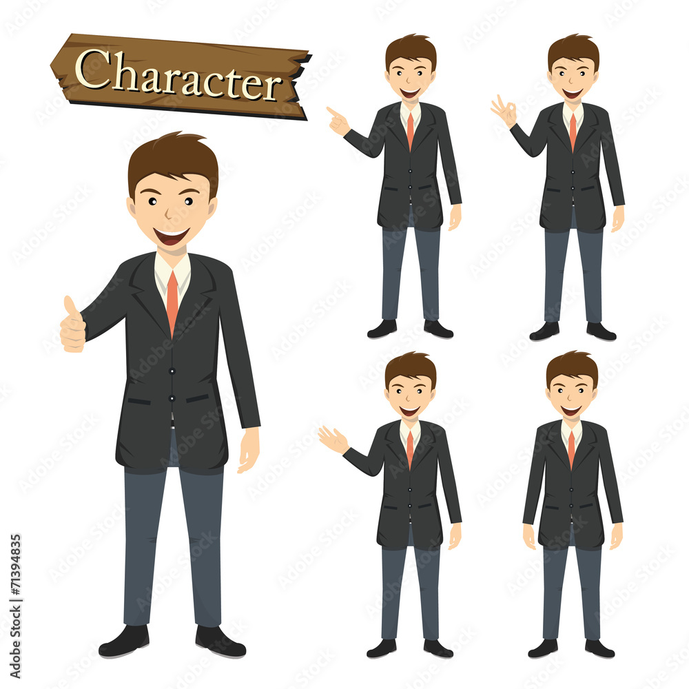 Businessman character set vector illustration Businessman character set vector illustration