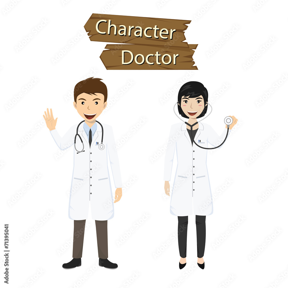 Fototapeta premium Doctor character set vector illustration