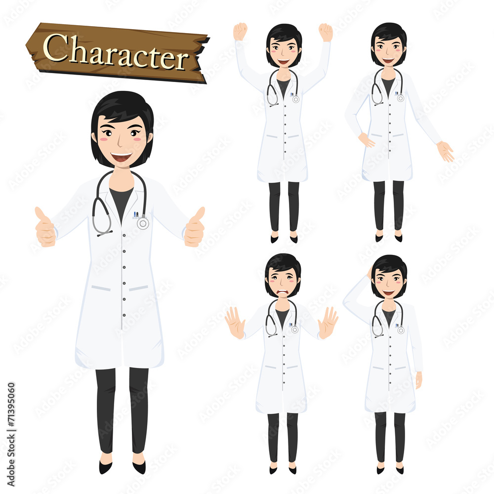 Doctor character set vector illustration Doctor character set vector illustration