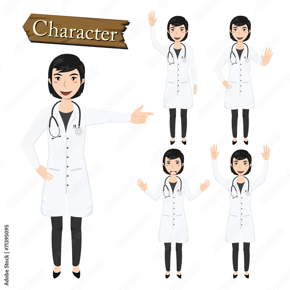 Doctor character set vector illustration Doctor character set vector illustration