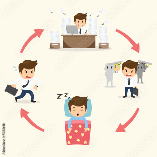 Businessman circle work set vector illustration