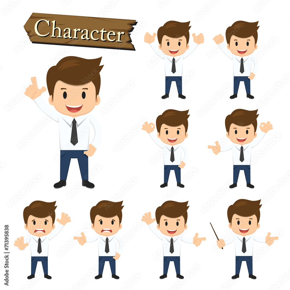 Businessman character set vector illustration Businessman character set vector illustration