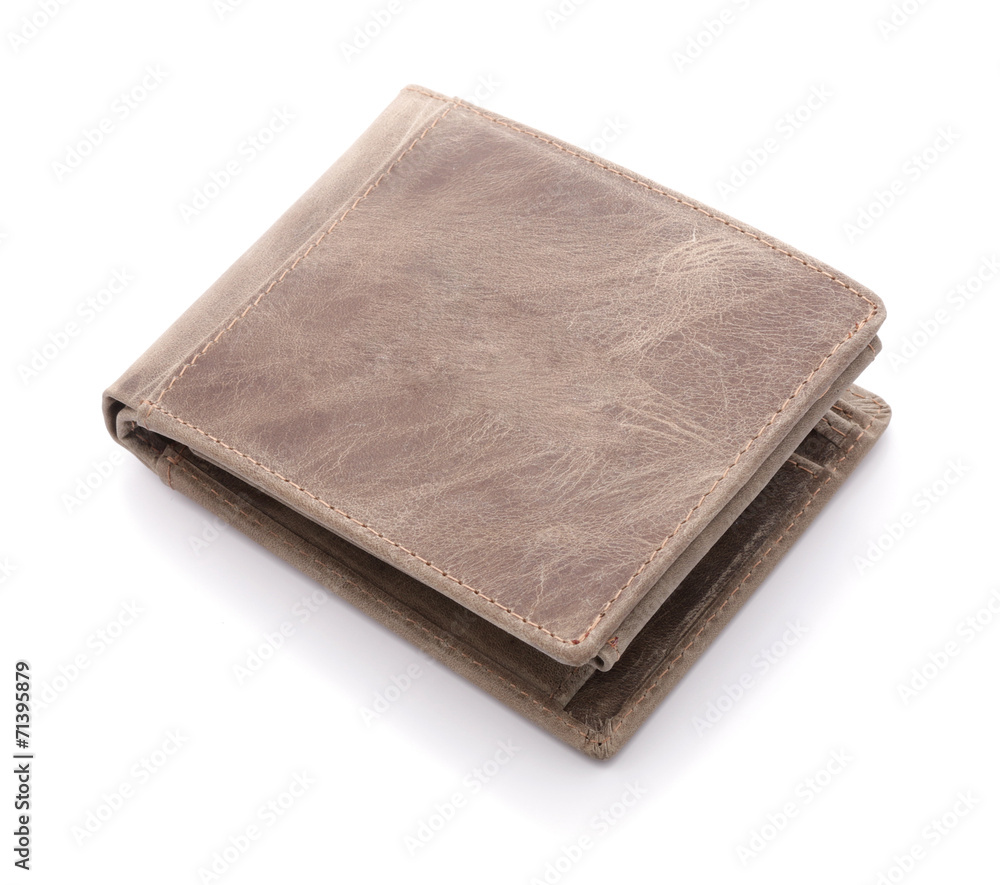 Mens leather wallet on a white background Mens leather wallet on a white background