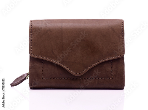 Mens leather wallet isolated on a white background