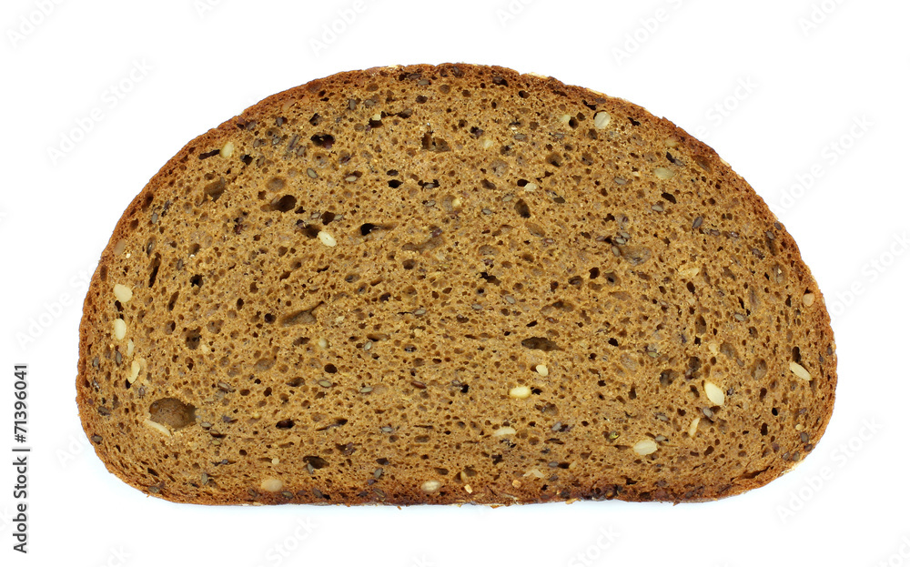 Cut piece of dark bread isolated on white background Cut piece of dark bread isolated on white background