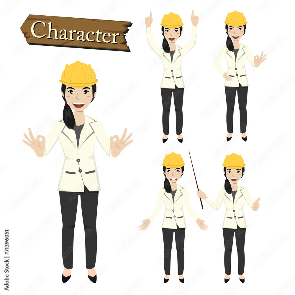 Engineer character set vector illustration Engineer character set vector illustration