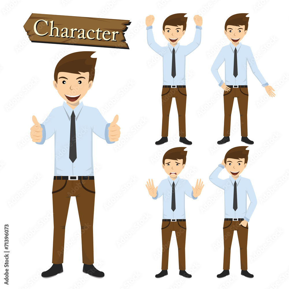 Businessman character set vector illustration Businessman character set vector illustration