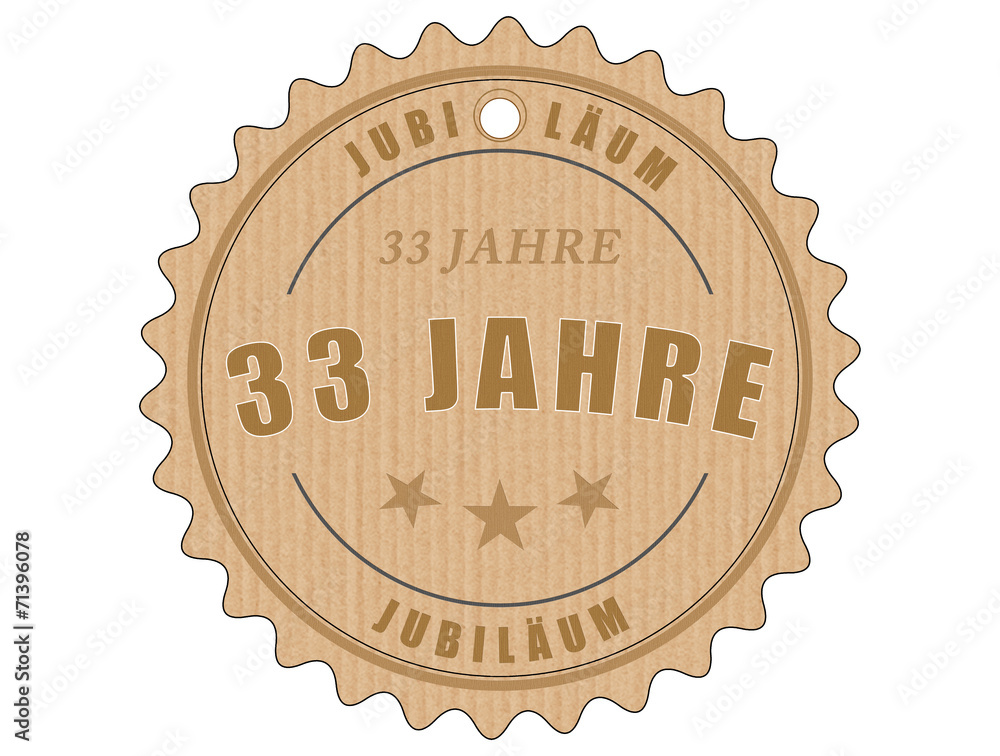 Fototapeta premium je33 JubiläumsEtikett 33 - vintagedesign - 33 Jahre - g1933