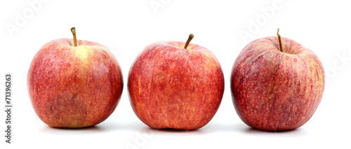 red apples over white background.
