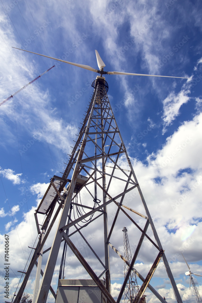 wind turbine to generate electrici trotation, sky wind turbine to generate electrici trotation, sky