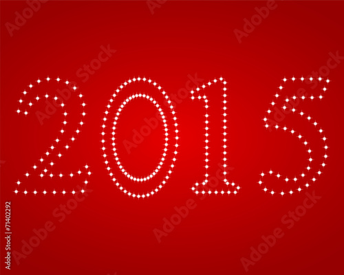 New Year 2015 on a red background