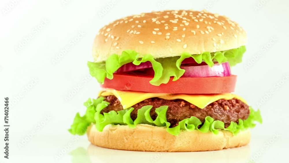 Tasty and appetizing hamburger cheeseburger Tasty and appetizing hamburger cheeseburger