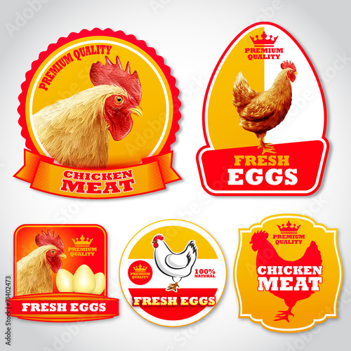 chicken stickers and labels