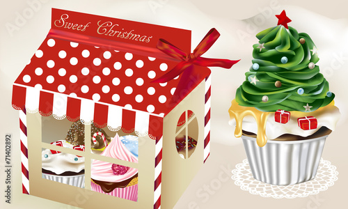 "Sweet Christmas" cupcake box