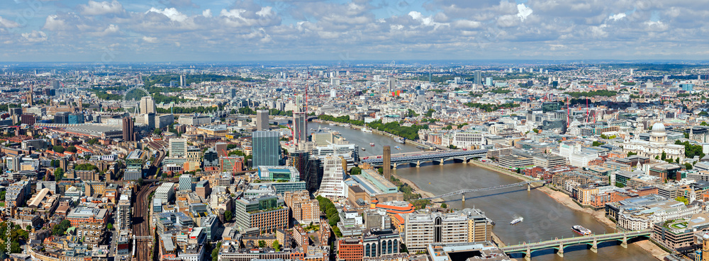 River Thames Panorama over London Landmarks