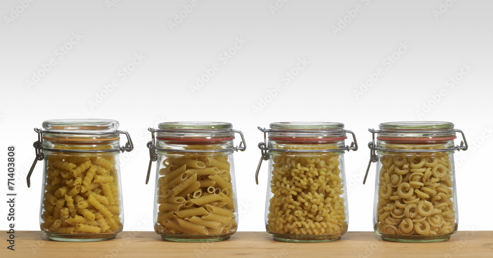 jars with italian pasta jars with italian pasta