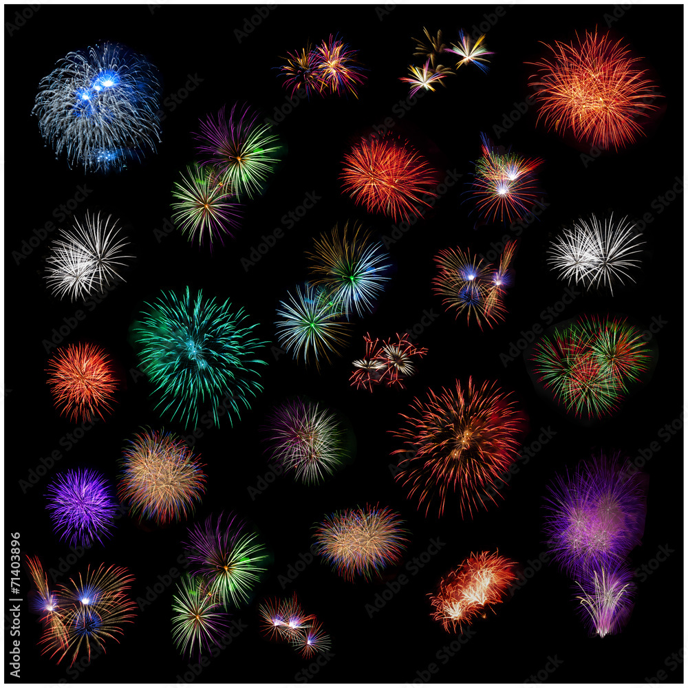 a texture of exploding fireworks