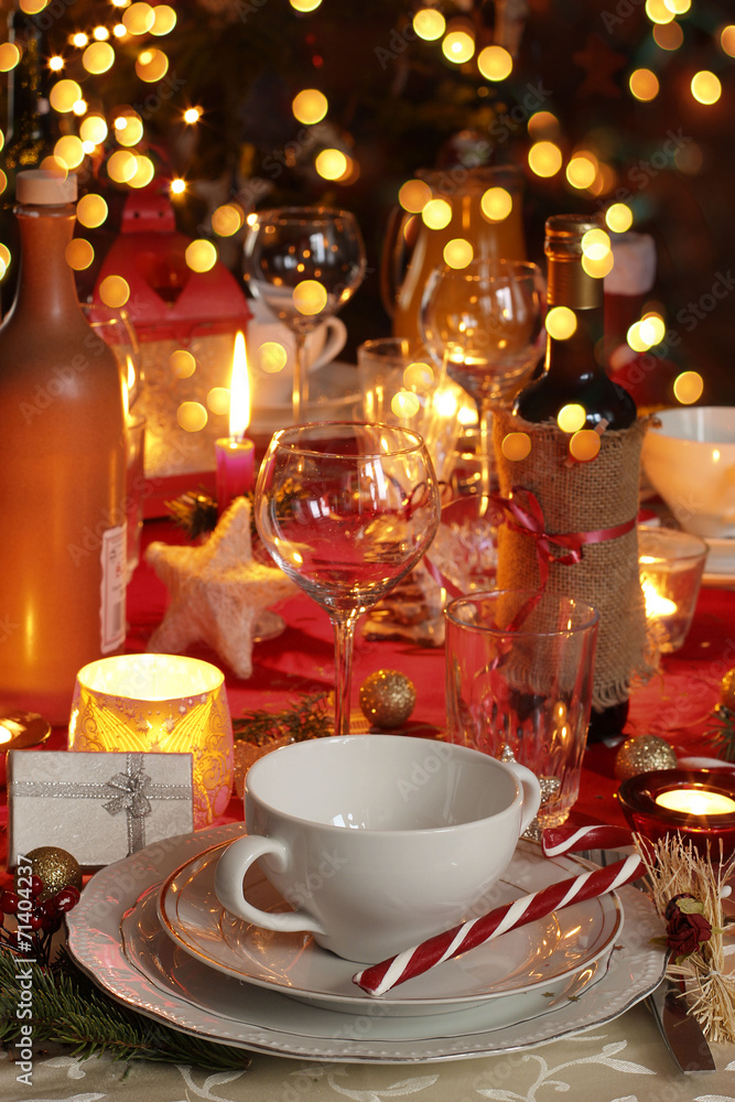 decorated christmas table