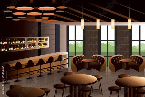 Restaurant interior with industrial look