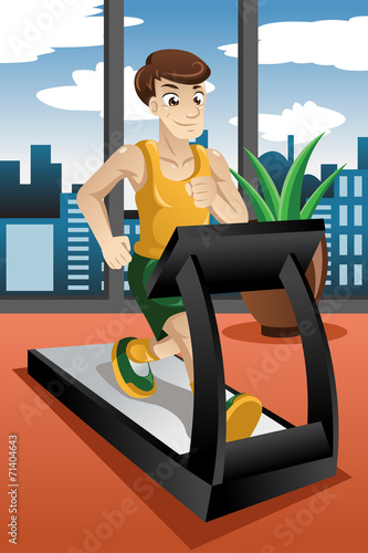 Man running on treadmill