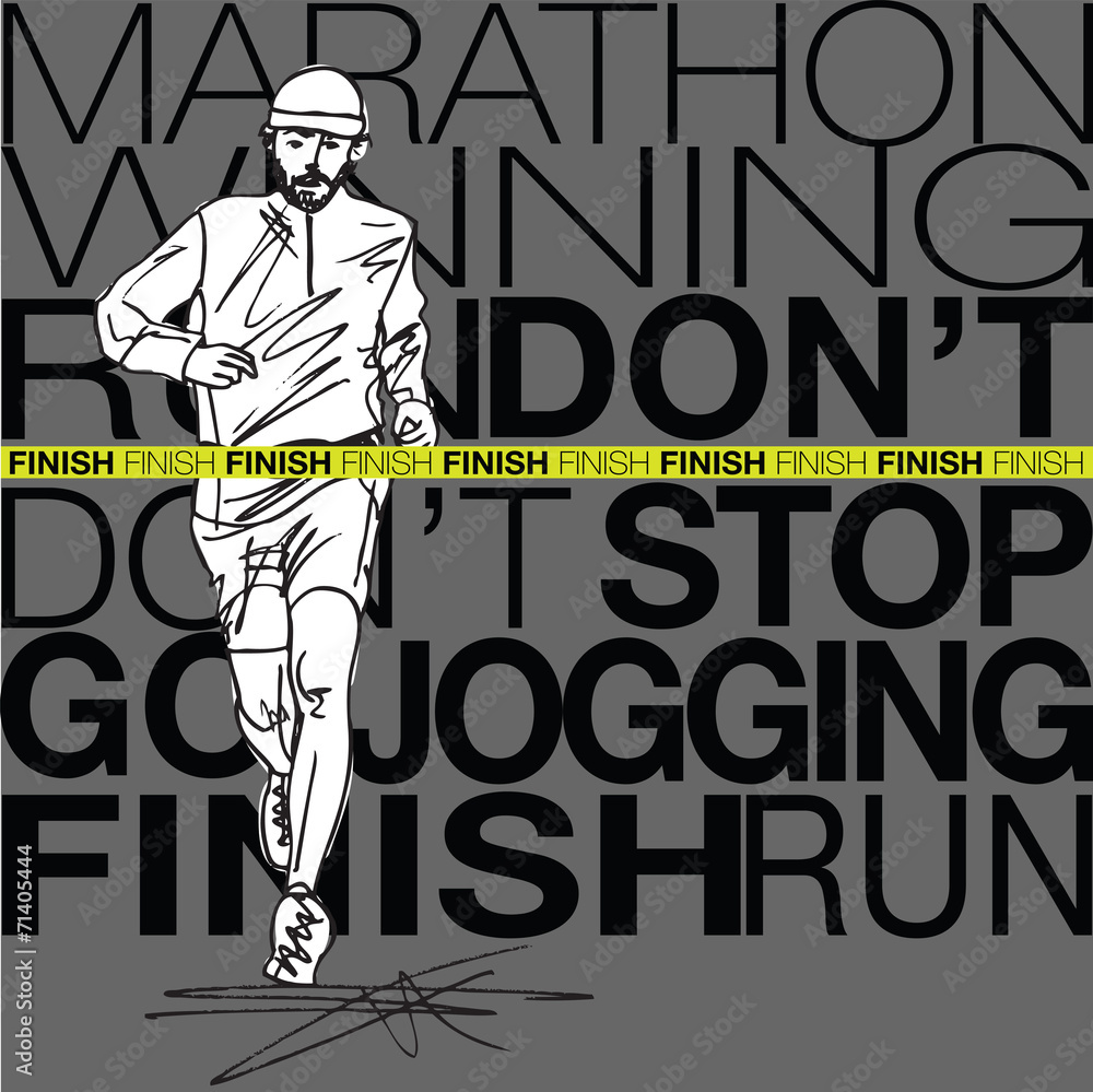male runner sketch illustration