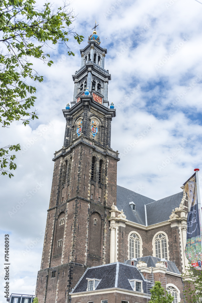 Western church in Amsterdam, Netherlands.