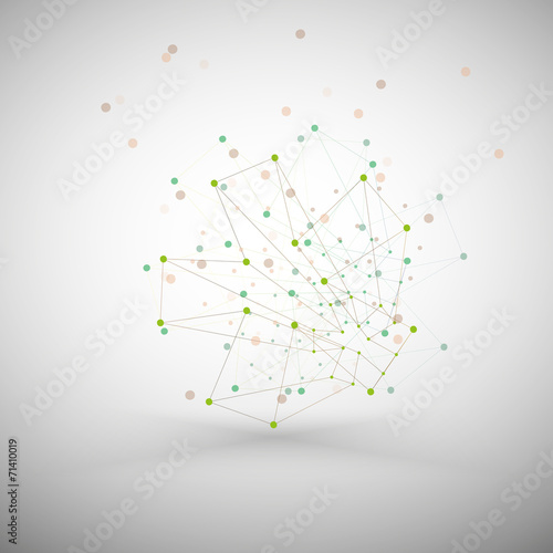 Molecule structure, gray background for communication, vector
