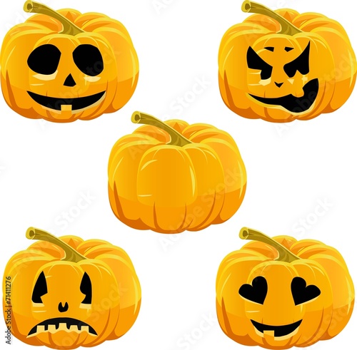 Set pumpkins for Halloween