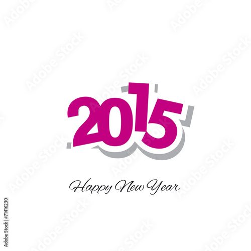 Happy New Year 2015 magenta logo vector