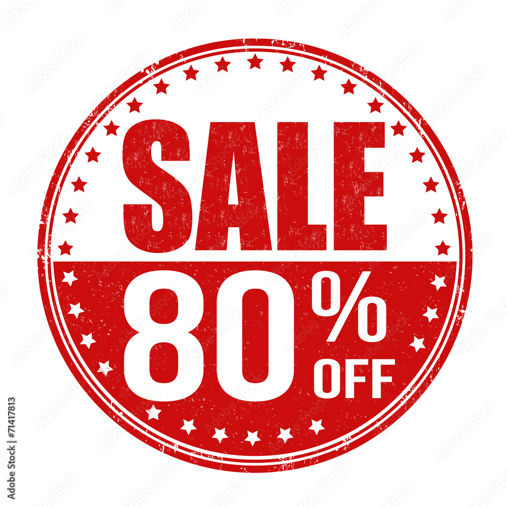 Sale 80% off stamp