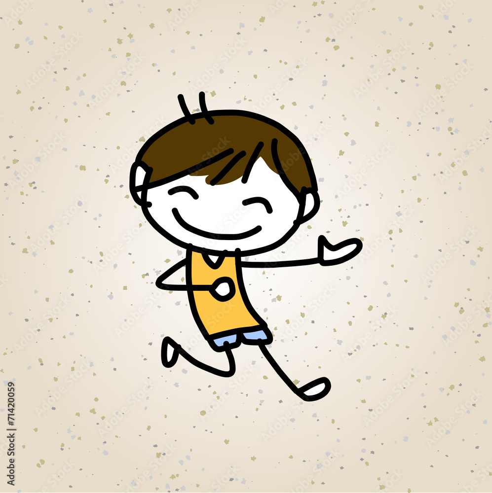 hand drawing cartoon abstract happy kids hand drawing cartoon abstract happy kids