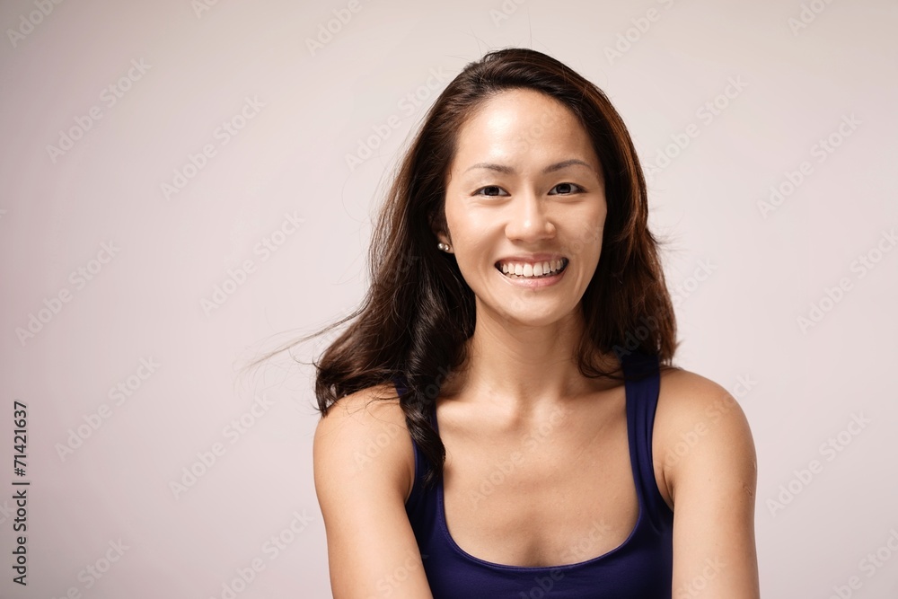 Asian chinese girl smiling sweetly