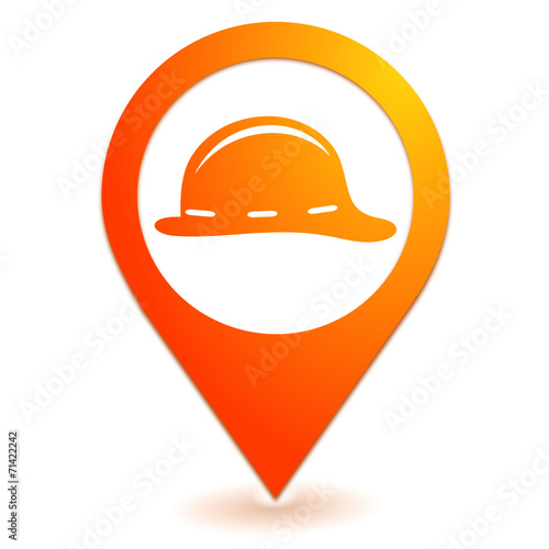 port du casque obligatoire sur symbole localisation orange