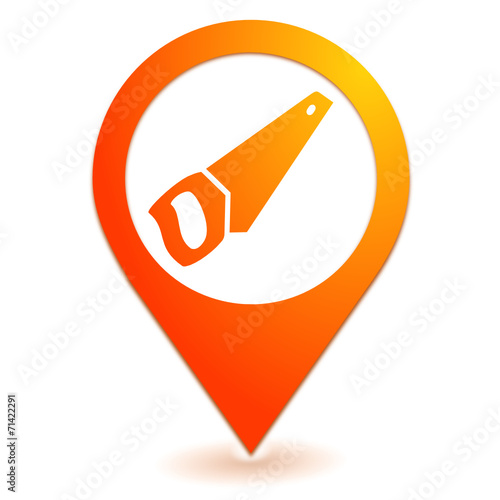 scie sur symbole localisation orange