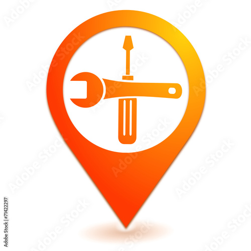 service après vente sur symbole localisation orange